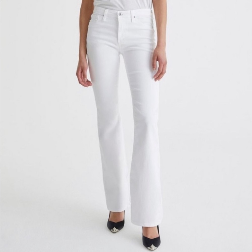 AG angel bootcut white jeans